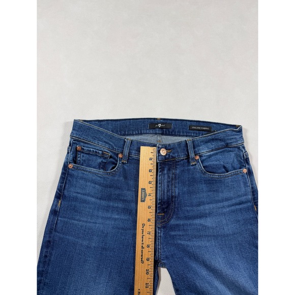 7 For All Mankind Women Bootcut Jeans Italian Fabric Dark Wash Blue Size 30 - Picture 6 of 9